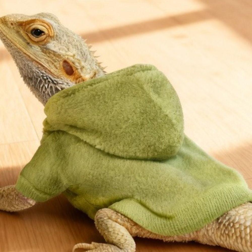 Fretka Mikina Teplé Oblečení pro Ještěrky Větruodolná Jednobarevná Mikina pro Vousatého Draka Měkký Kabát Bunda pro Mazlíčka Foto Párty