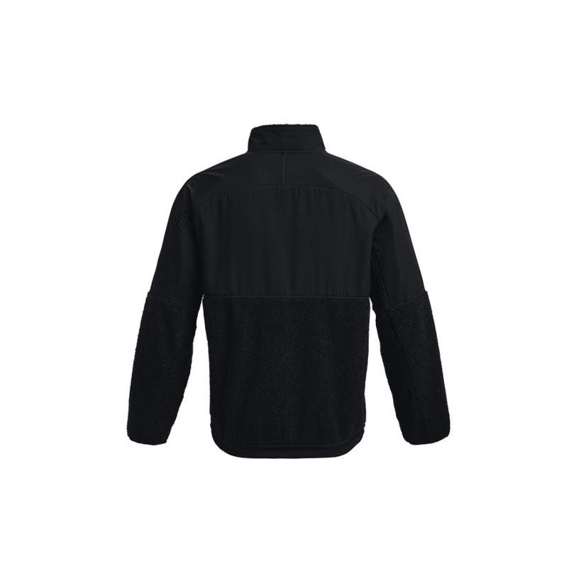 Under Armour Logo Pattern Loose-Fit Sherpa Zip-Up Jacket Men Jacket Black 1366091-001