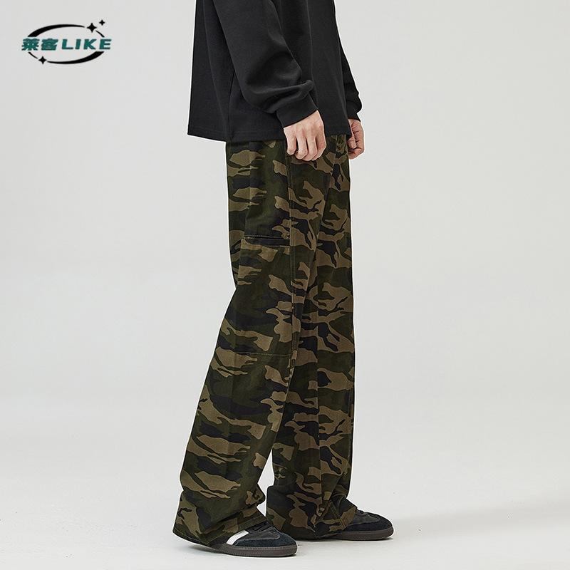 Four Season Men'S Clothing | American Hip-Hop Camouflage Paratrooper Outdoor Work Pants Men'S Retro Street Dance Slimming Wide Leg Pants