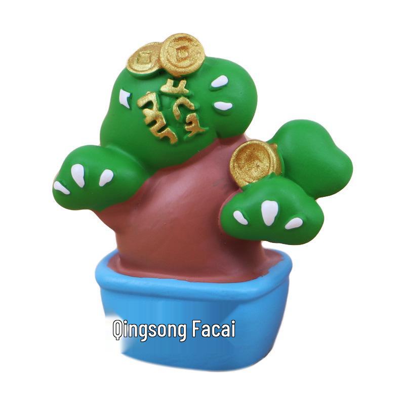 Lucky Money Tree Car Console Decoration - Cute Interior Accessory with Monitor.