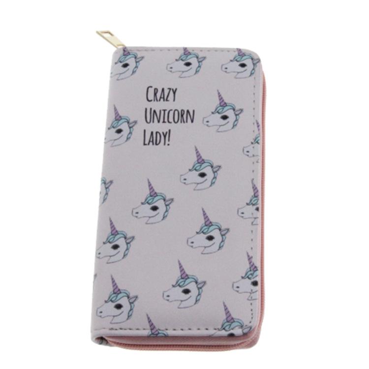 Anime peripheral unicorn long zipper wallet, wallet clutch