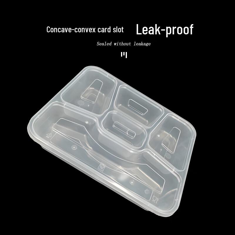 JME Box King Disposable 5-Compartment Meal Box with Flat Lid