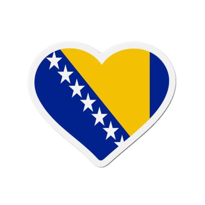 Aimant Coeur Drapeau Bosnie-Herzégovine - Multicolore - 7 Cm - 50 Pièces - Résine Synthétique