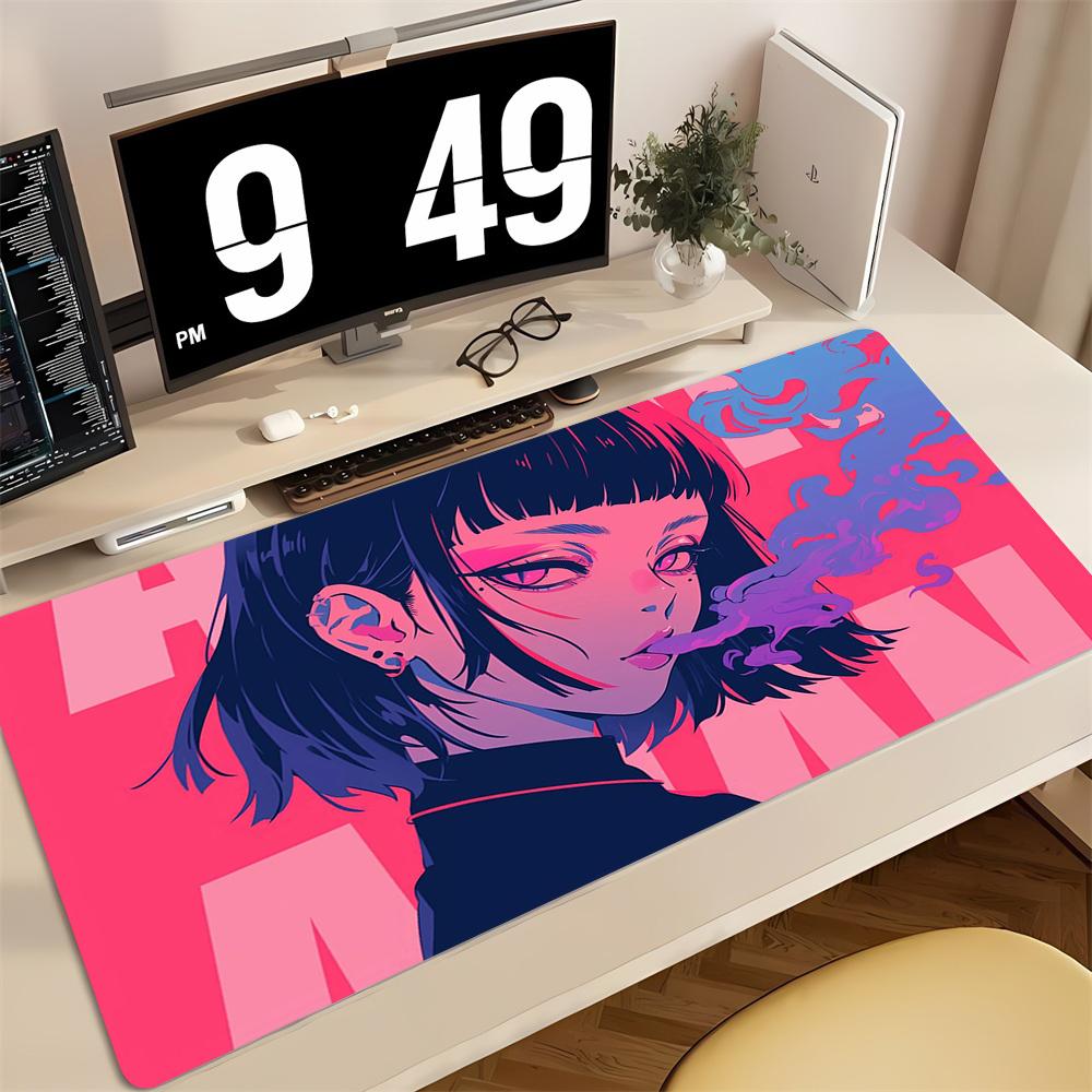 Deskmat Gamer Girl Carpet Mouse Pad X Playmat Red Girl Computer Mat Anime Antislip Rubber Mousepads Desk Accesories Mats