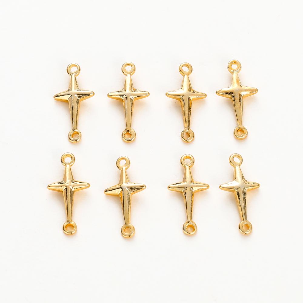 20 Stück 14K 18K Goldfarben Beschichtetes Messing Mini Sterne Herz Anhänger Für Schmuckherstellung Handgemacht DIY Ohrring Charms Finding Component