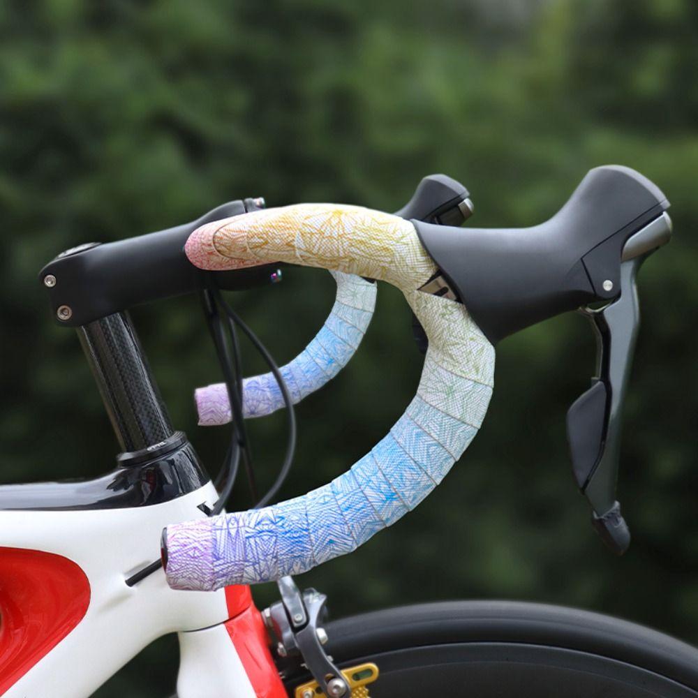 Two Rolls with Handle Blocking Cycling Handlebar Tape Gradient Color Wrap Handle Tape MTB