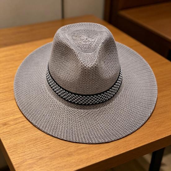 Chapeau de Soleil à Large Bord Chapeau Rétro Protection Solaire Maille Respirante Chapeau Pliable pour Voyage Pêche en Plein Air