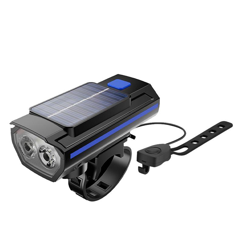 

Solar Bicycle Light with Horn Bike Front Lamp TYPE-C Rechargeable MTB Road Bike Headlight Bicycle Flashlight Cycling Accessories синій