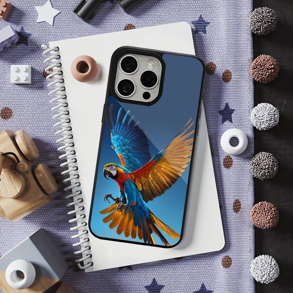 Cute Art Animal Parrot For iPhone 17,14,Plus,12,Pro,Mini,13,Max,11,15,16,For Magsafe,Magnetic Wireless Charging Case