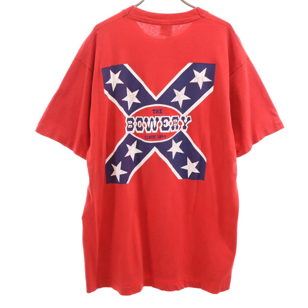 FRUIT OF THE LOOM 90s Made In USA Old Back Print BOWERY Short Sleeve T-shirt Men's Used