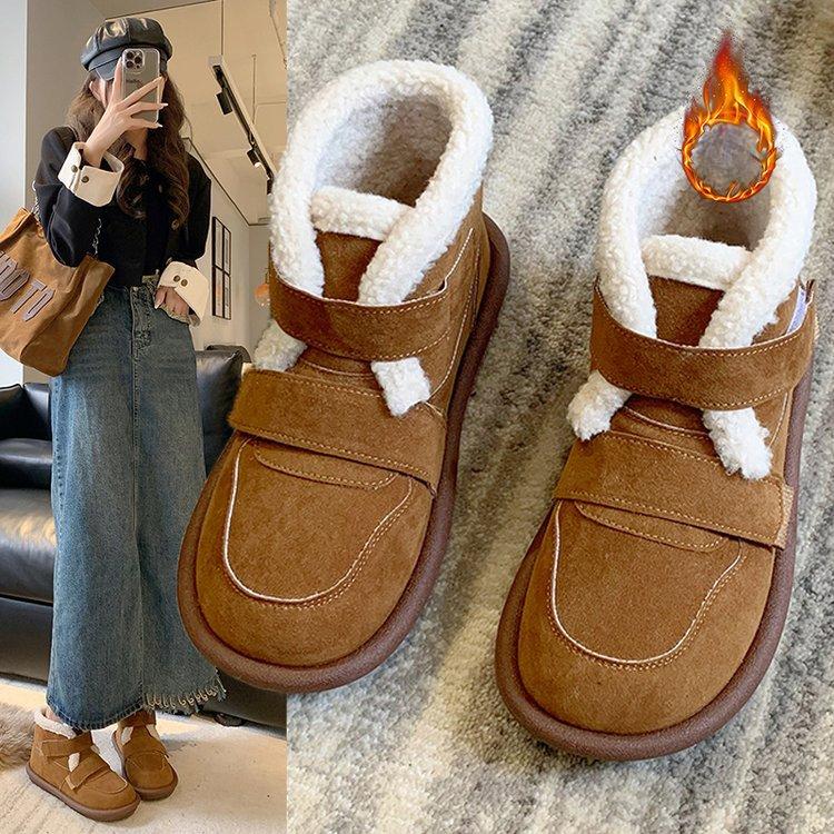 Mori System Short Warm Cotton Shoes Children's Fall and Winter Padded Korean Version of The Student Non-slip Snow Boots