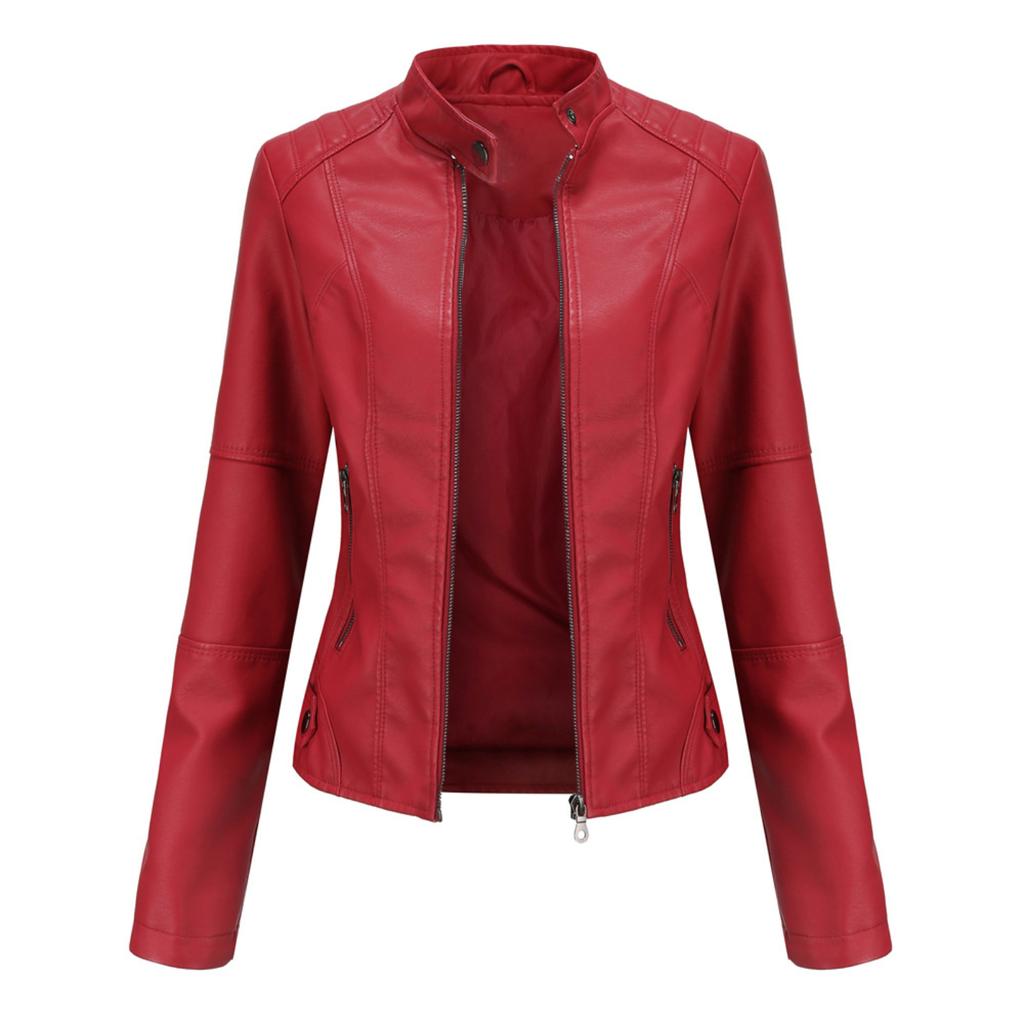 Women's Leather Jacket Slim Fit Jacket Leather Jacket