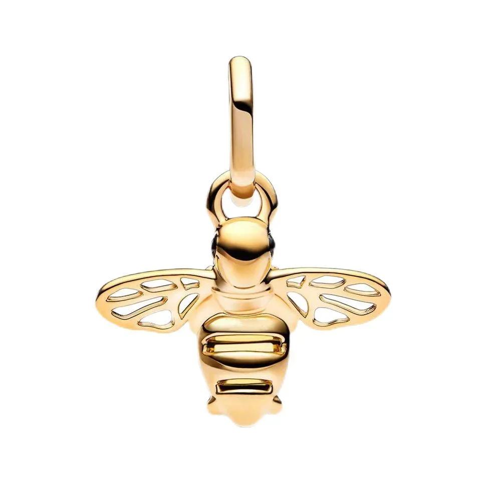 925 Silver Gold Heart Charms Beads Sparkling MapleLeaf Pendant For Women Bracelet DIY Jewelry Gift