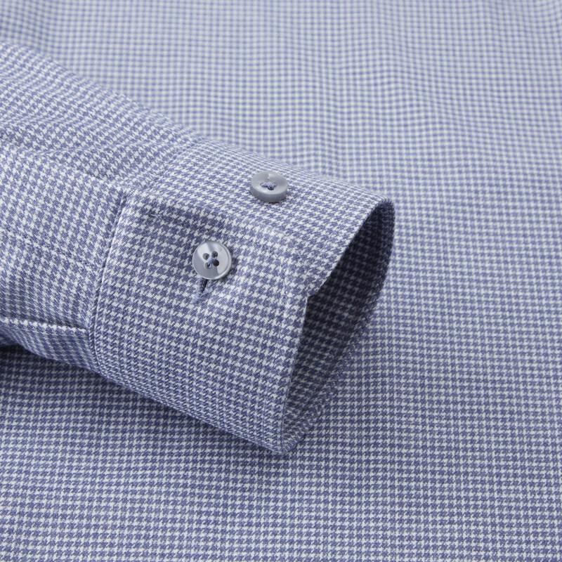 FIRS Men's Wool Blend Plaid Brushed Thermal Business Casual Long-Sleeve Shirt