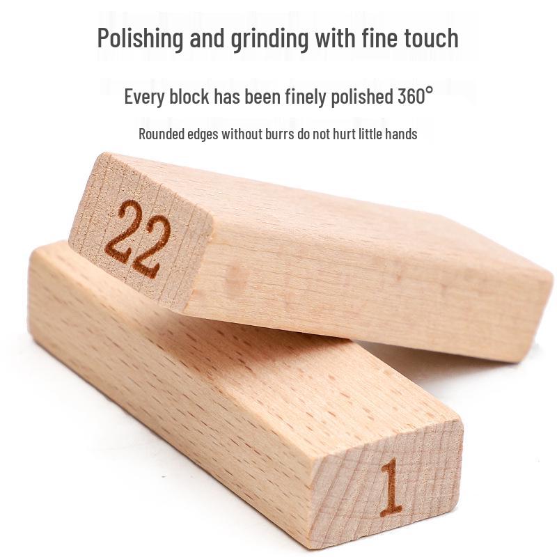 Beech Wood Number Stacking Tower Game: Children's Educational Puzzle & Parent-Child Toy