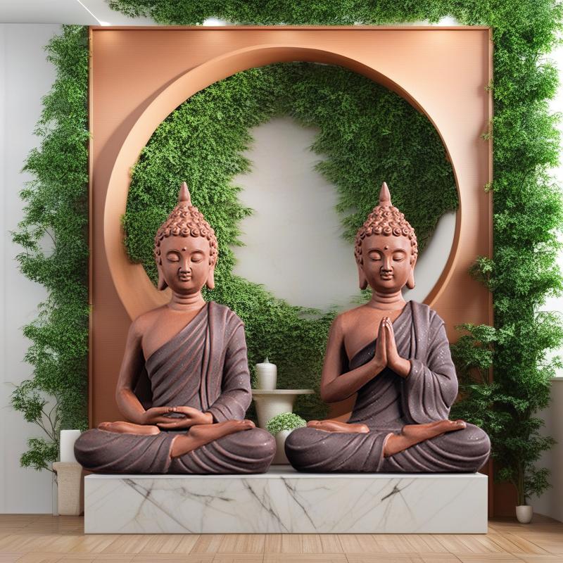 Southeast Asia Thai Buddha Sakyamuni  Figure decoration statue-Ceramic Handmade Sculpture Home Room Office Garden Decoration