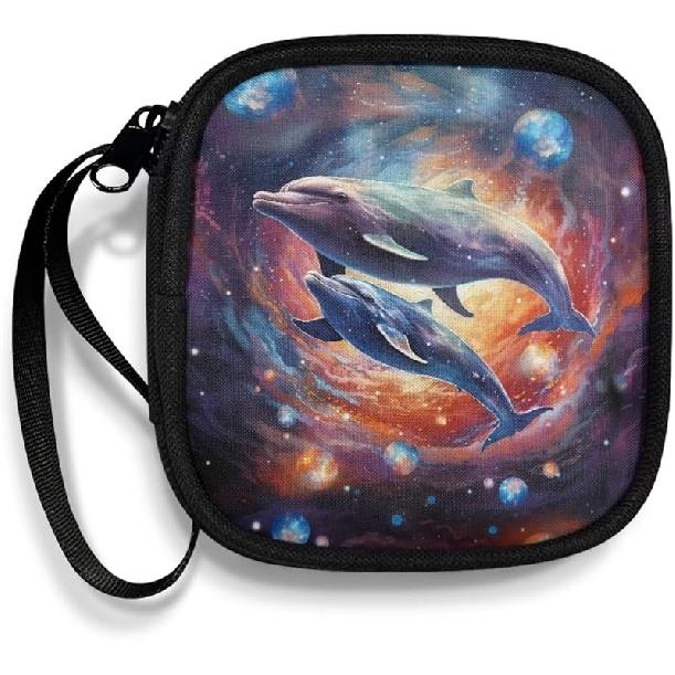 Mushrooms and Moon Carrying Earphone Case Pouch Storage Bag Holder-Earbud Case Headphones Storage Bag Pouch for Headphone, Bluetooth