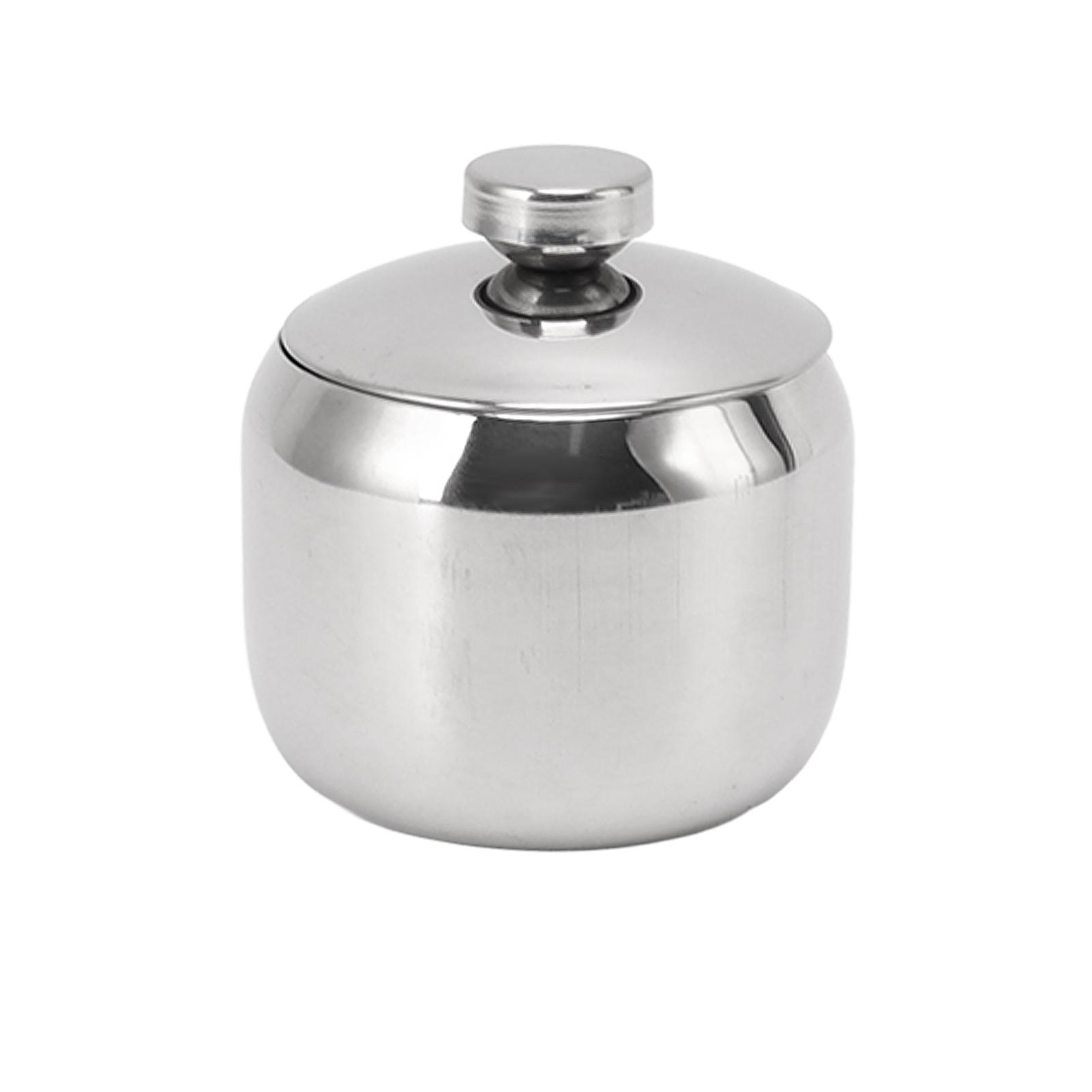 

Condiment Jar with Lid 304 Stainless Steel Seasoning Container Pot for Spice Salt Sugar