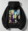 Autumn Pullover Hoodie, Retro Anime Comic Panel Character Graphic Print, Comfortable Long Sleeve Top For Kids School And Outdoor Sports Activities