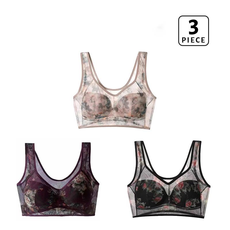 3Pcs/Set  Women's Bra Seamless Bras Plus Size Underwear Wireless Bralette Sexy Ladies Lingerie L-6L