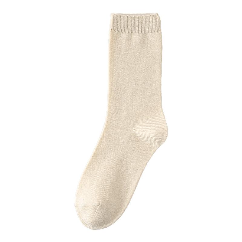 Wool and Silk Socks for Women in Autumn, Light and Warm Mid-calf Socks, Antibacterial and Deodorizing Long Calf Pile Socks