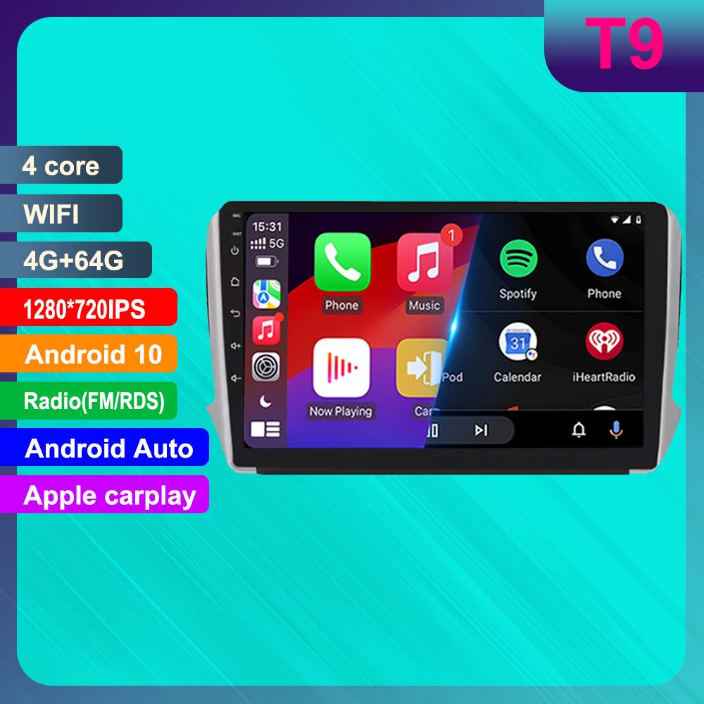 Compatible with Peugeot 208 & 2008: Android GPS Navigation, HD Reversing Camera & CarPlay.