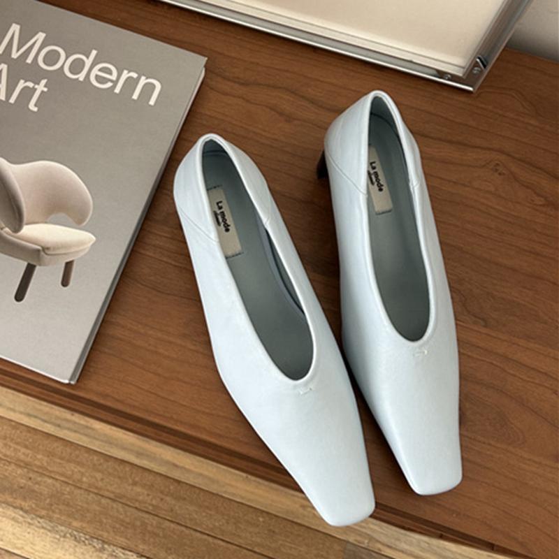 Fashion SUOJIALUN Autumn Women Pumps Shoes Fashion Shallow Slip On Ladies Eelgant Single Shoes Square High Heel Outdoor Dress Pumps