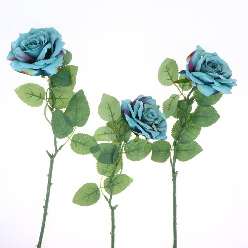 3Pcs Artificial Rose Flower Single Stem Fake Rose For Proposal Wedding Bouquet Home Party Table Centerpiece Decoration
