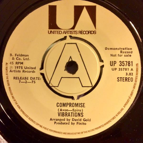7inch Record VIBRATIONS (4) - Compromise UP35781PROMO United Artists  1975 UK Soul/Funk Used