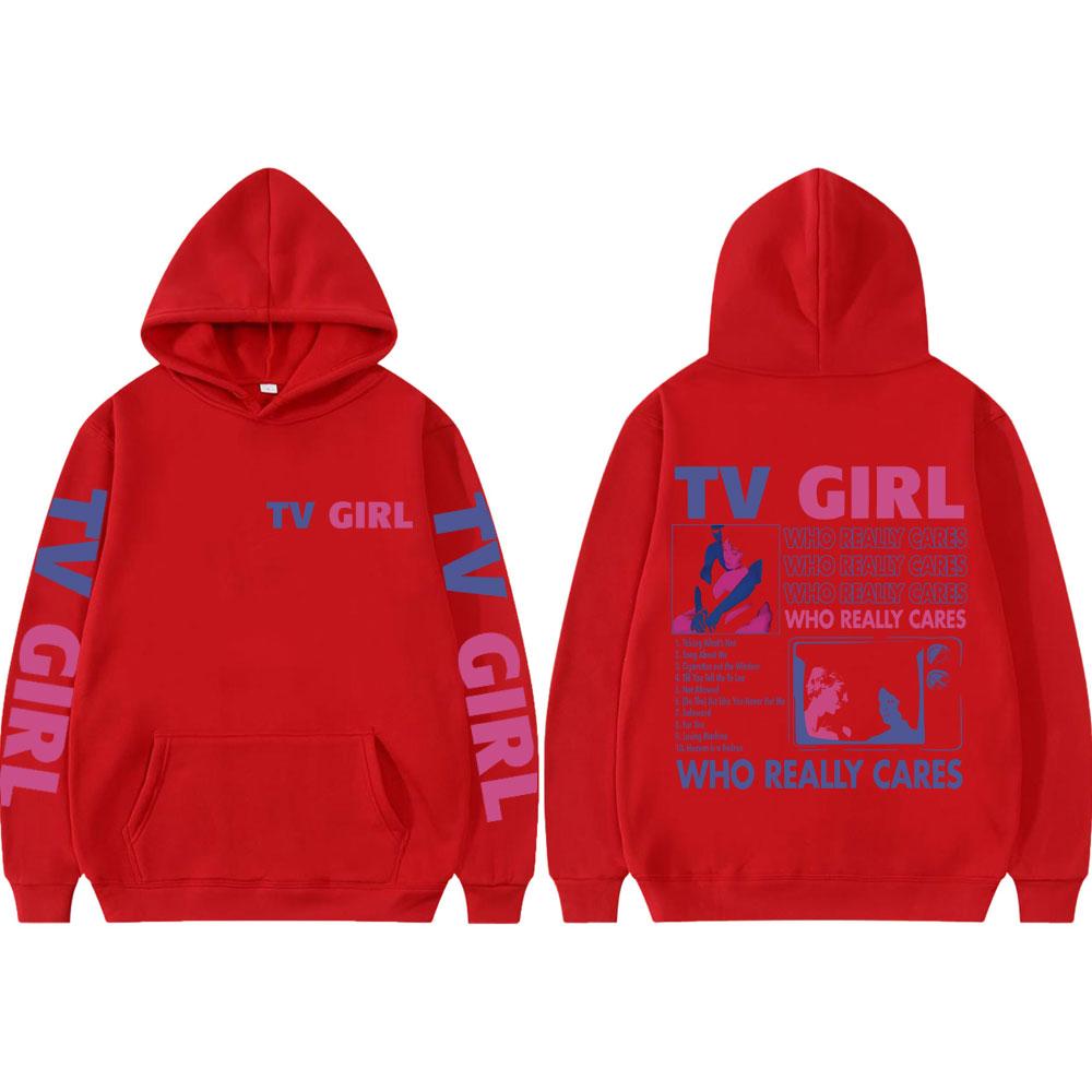 Pop Band TV Girl Who Really Cares Album Print  Hoodies Rock Hooded Sweatshirts Men Women Clothing Y2k Fashion Pullovers