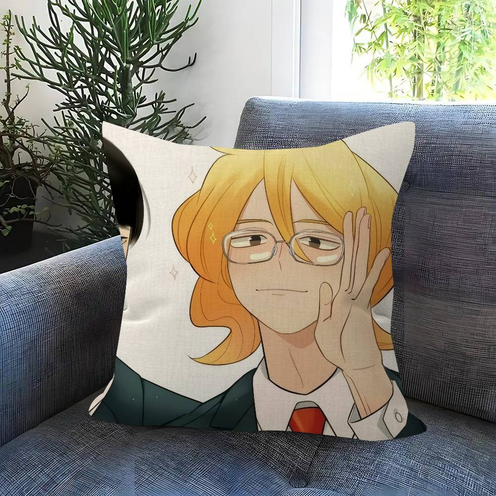 Anime Doukyuusei Rihito Sajo Hikaru Kusakabe Cushion Cover Inches Farmhouse Decor Home Throw Pillow Covers For Couch Decorations
