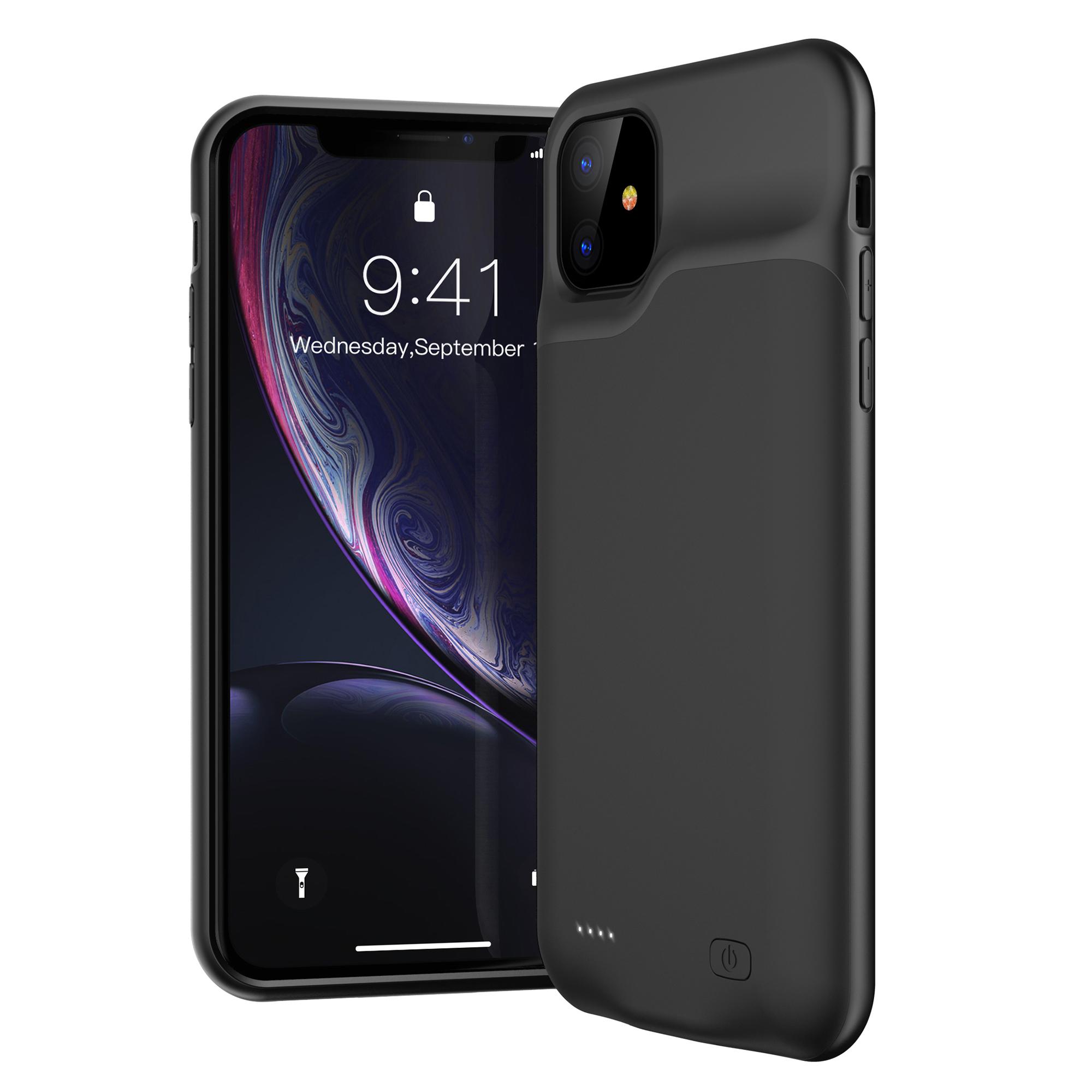 

For iPhone 11 6.1 inch 6000mAh Power Bank Phone Backup Battery Charging Case Dark Blue/Grey