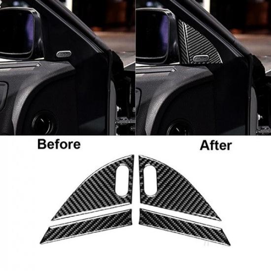 4Pcs ABS Carbon Fiber Door Speaker Panel Cover Trim Fit For Dodge Charger 15-20