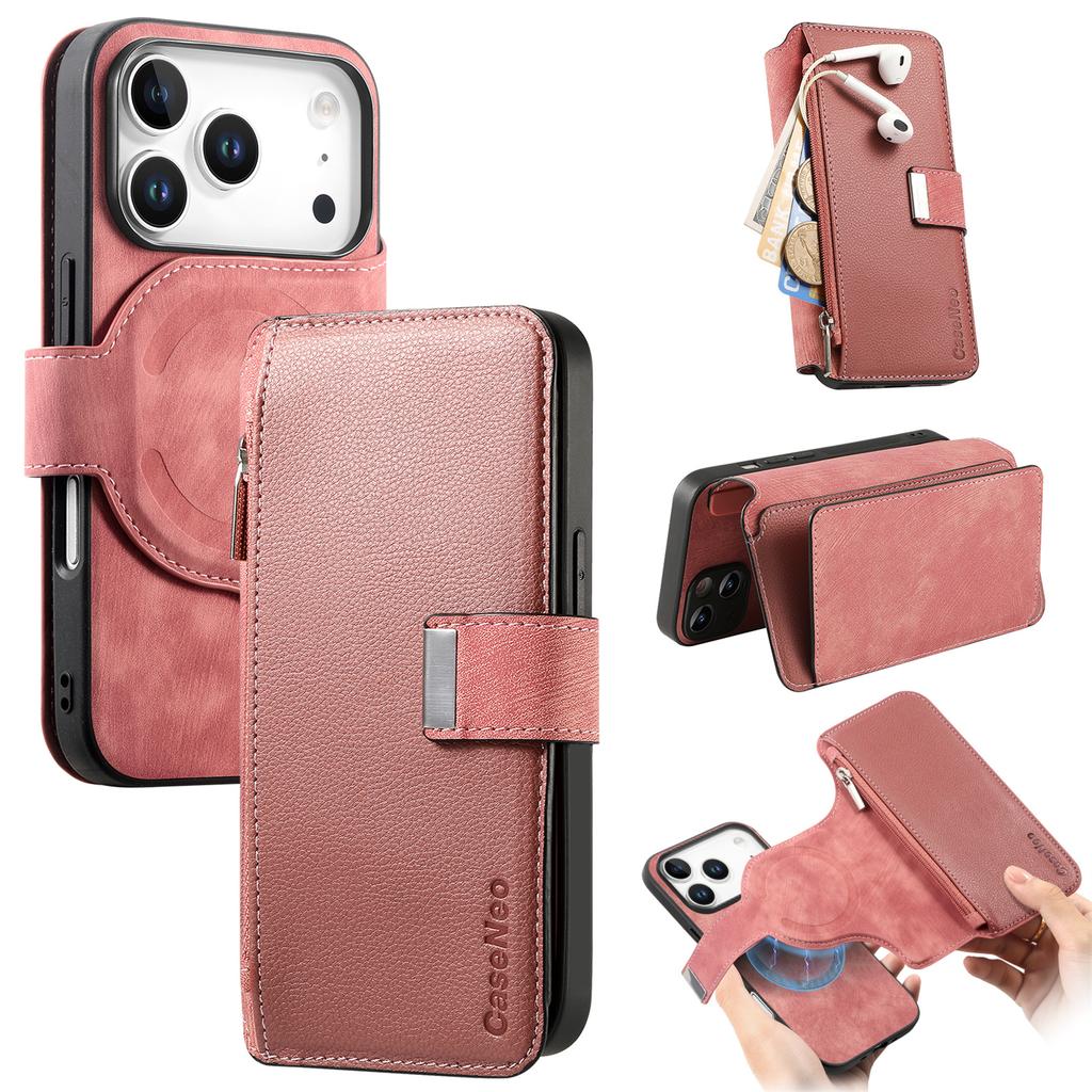 CASENEO MW-02 For iPhone 17 Pro Max Case Detachable Magnetic Leather Flip Phone Cover