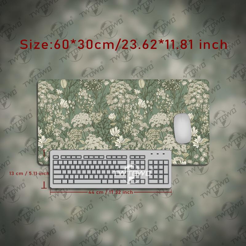 Mouse Pad Green Vintage Flowers Gaming XL New HD Custom Mousepad XXL MousePads Soft Carpet Office Office Accessories Mouse Ma
