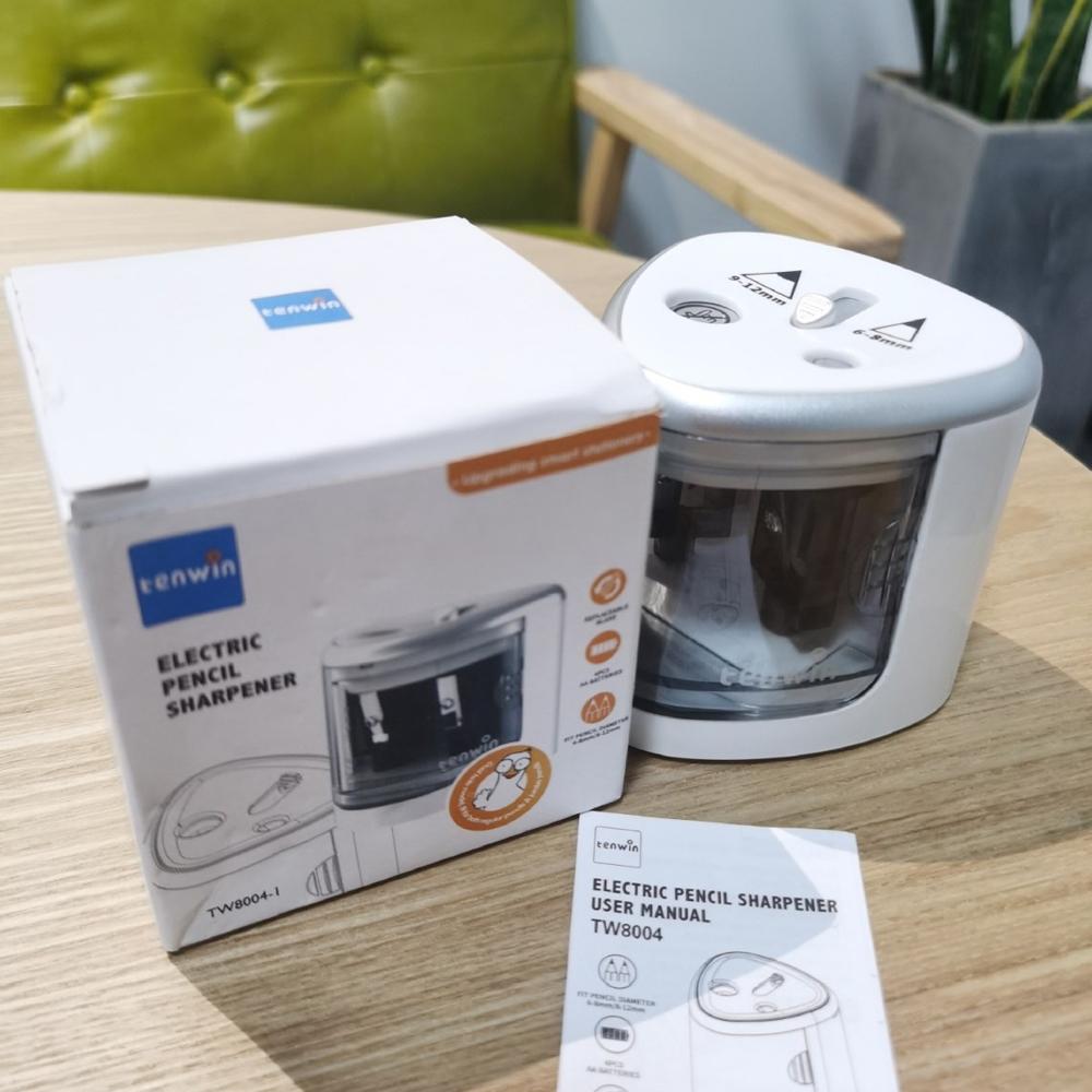 Tenwin dual hole electric pencil sharpener semi-automatic coarse and fine two hole pencil sharpener machine Battery Not Include