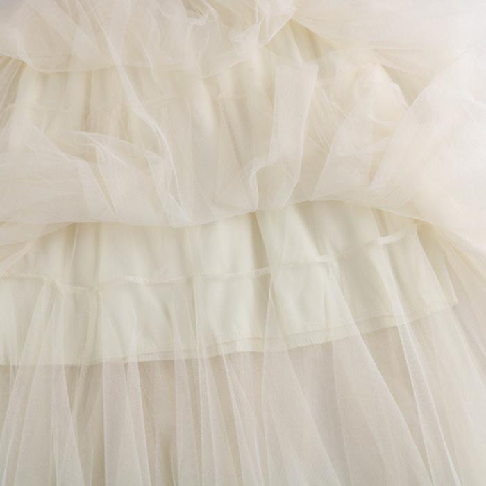 Women Spring Fall High Waist All Match Multi-Layer Color Matching Mesh A Line Skirt