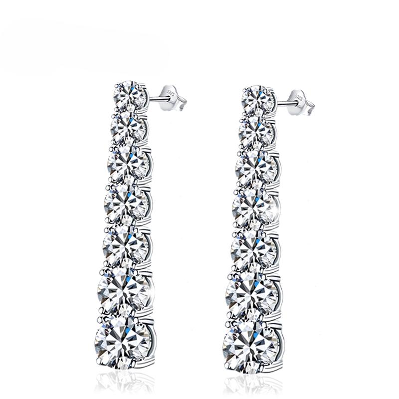 

Женские серьги с муассанитом Full D VVS1 с GRA s925, серебряные серьги-гвоздики со сверкающими бриллиантами, свадебные изысканные украшения