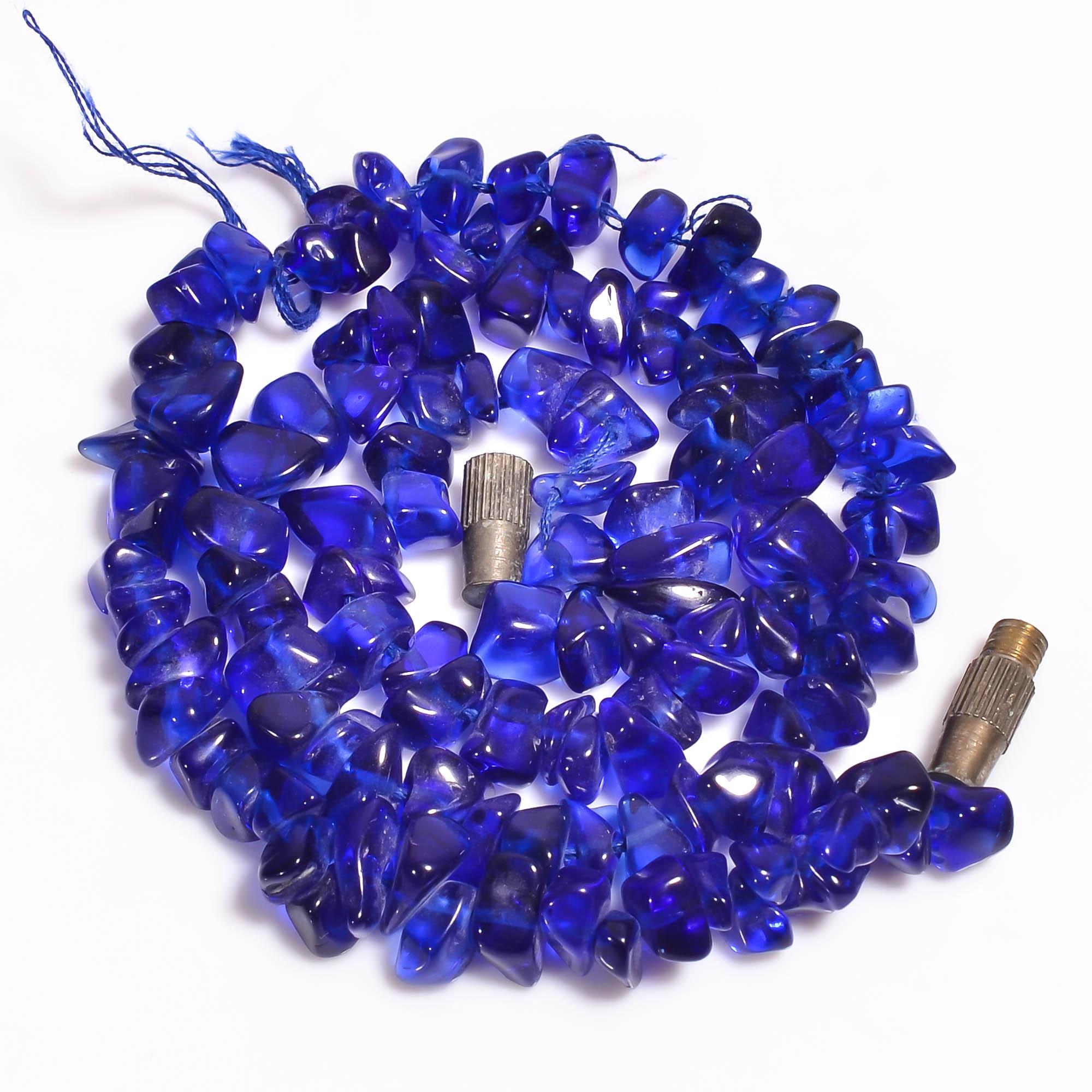 

Сапфирово-синий халцедон, необработанные гладкие бусины, ожерелье 7-9 мм 16 UB-8373 UB-8373