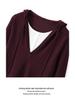 Korean Wool-Blended Color-Block Hooded Sweater - Women's Long-Sleeve Two-Piece Knit for Autumn and Winter