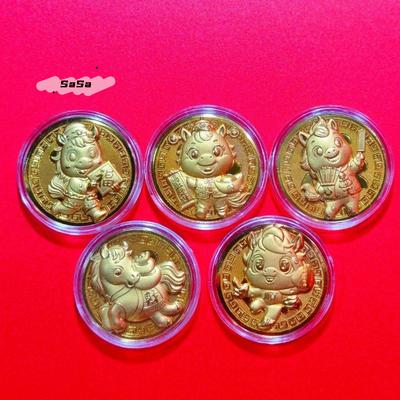S-1Pc Commemorative China Mascot Horse Coins Collectibles Art Challenge Medal 2026 Horse Coin New Year Gifts