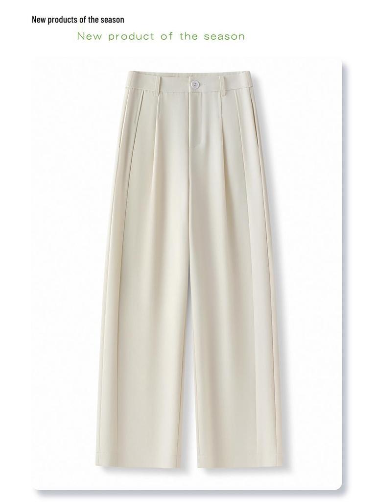Women's High-Waisted Gray Wide-Leg Suit Pants - Spring/Summer 2025 Collection