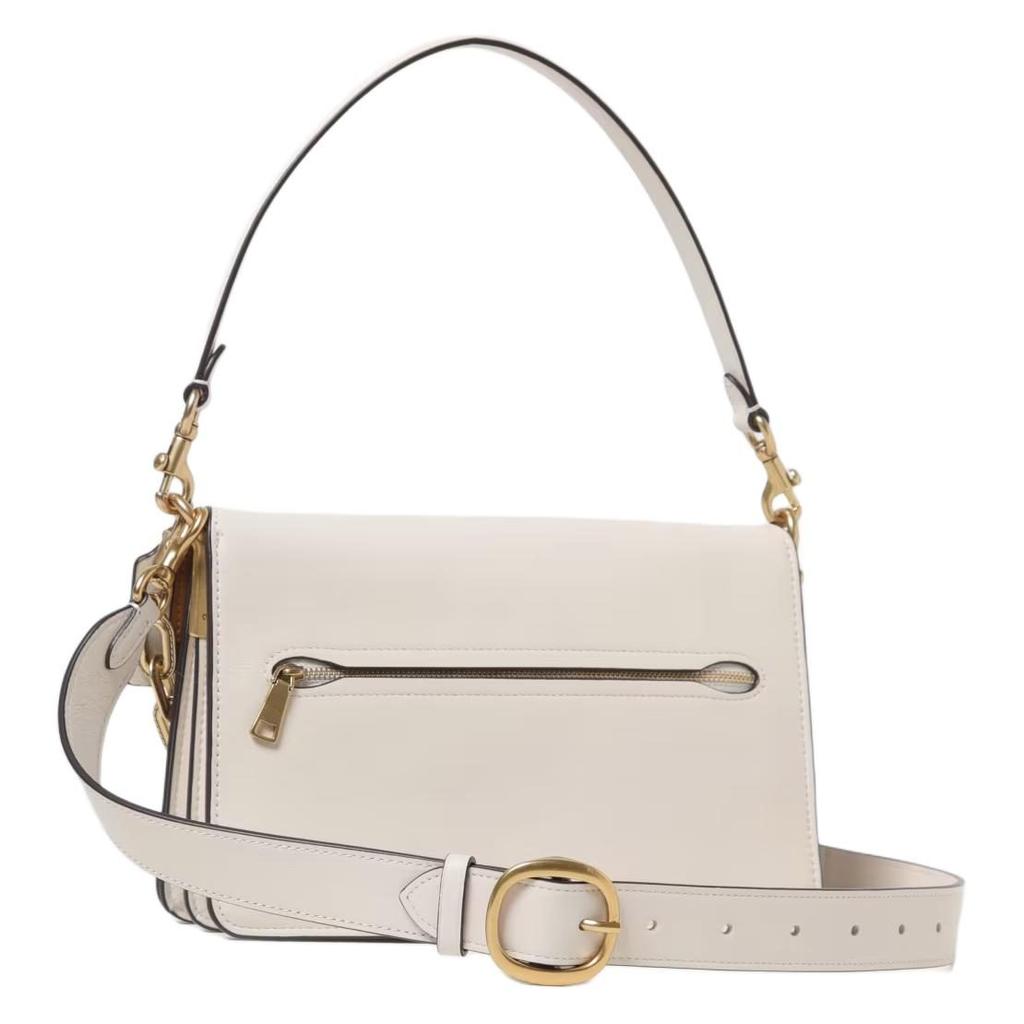 Coach ChainTabby Cow Leather Shoulder Bag Medium Women's Chalk White CY919-B4HA