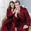 Women's & Men's Extended Length Winter Plush Flannel Bathrobe & Pajamas Set
