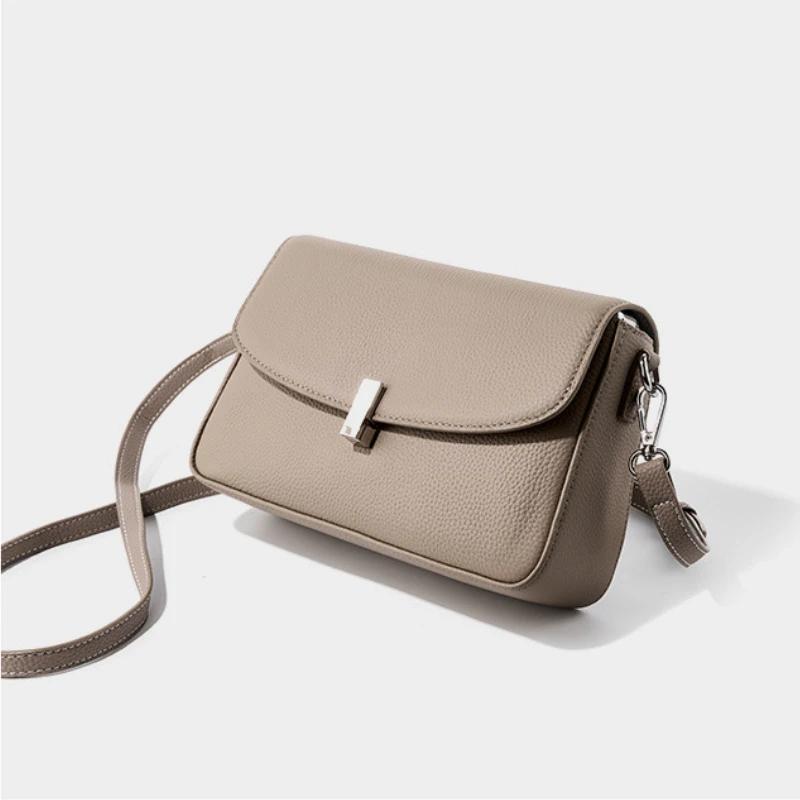 Women's Genuine Leather Handbag New Versatile Ladies' Small Underarm Square Bag High Quality Versatile Solid Shoulder Bag