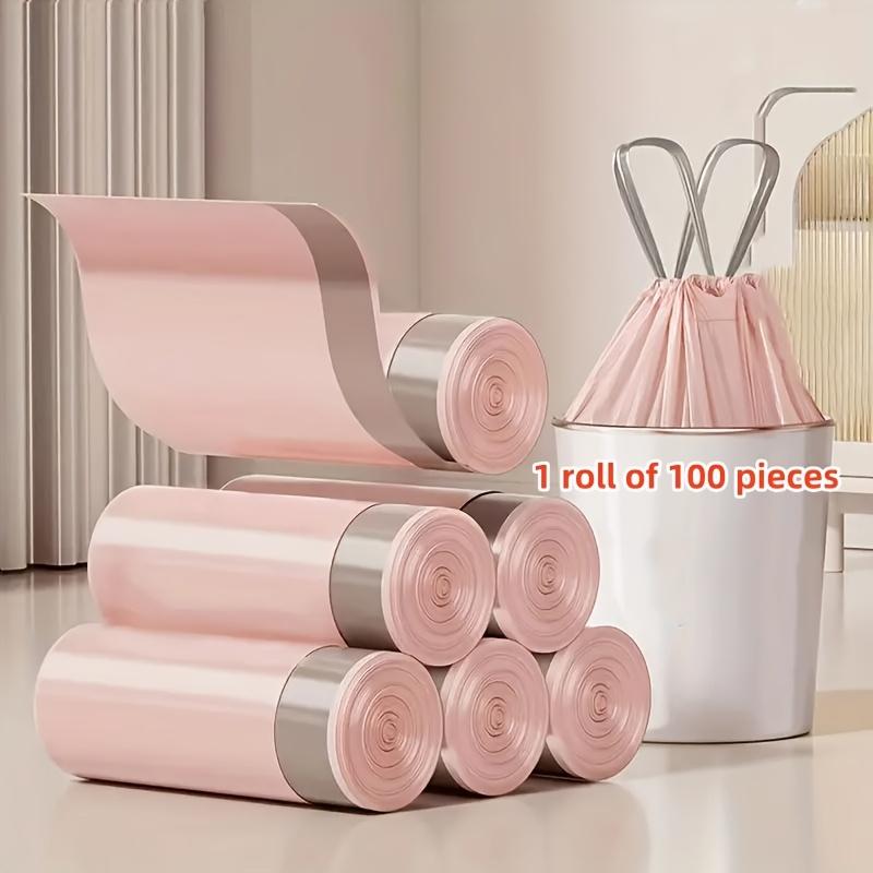 

1 штука 100 Сверхтолстых и Прочных Мешков для Мусора с Завязками - Многоцелевые Одноразовые Мешки для Мусора - Портативные Мешки для Бытового Мусора 100pcs