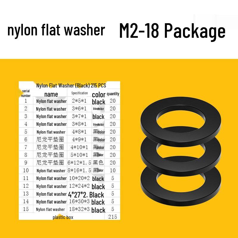 Nylon Insulating Flat Washer: Plastic/Rubber, M2-M12 Sizes