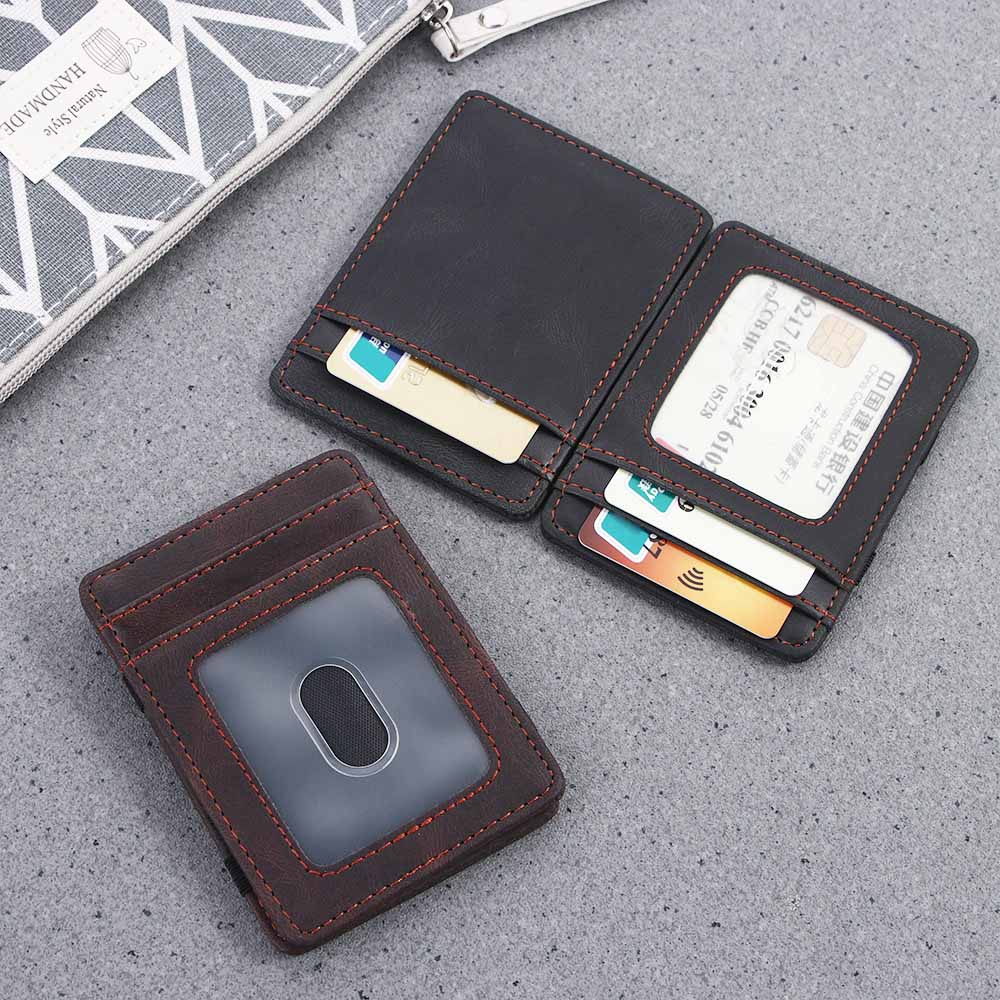 ID Card Case Men With Ribborn Gift Card Cover Cash Clip Magic Wallet Money Clips Mini Coin Purse