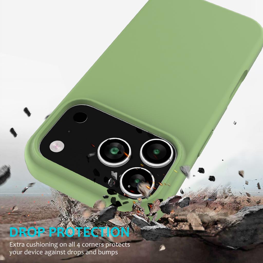 For iPhone 17 Pro Max Case Drop Proof Liquid Silicone Soft Lining Back Phone Cover