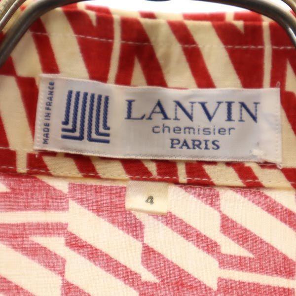 LANVIN Overall handle Long sleeve shirt 4 Red series Men's Used